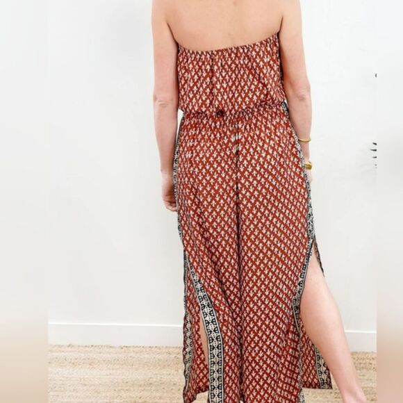 Elan Strapless Moroccan Print Strapless Jumpsuit - Picture 2 of 13